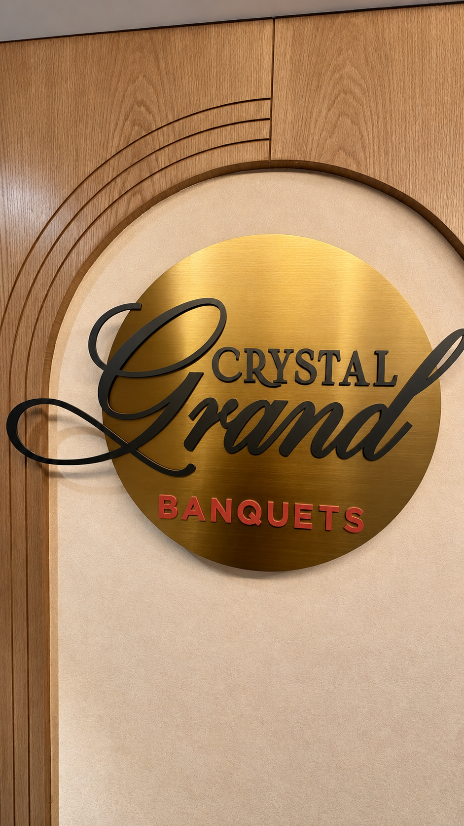 Crystal Grand banquet signage