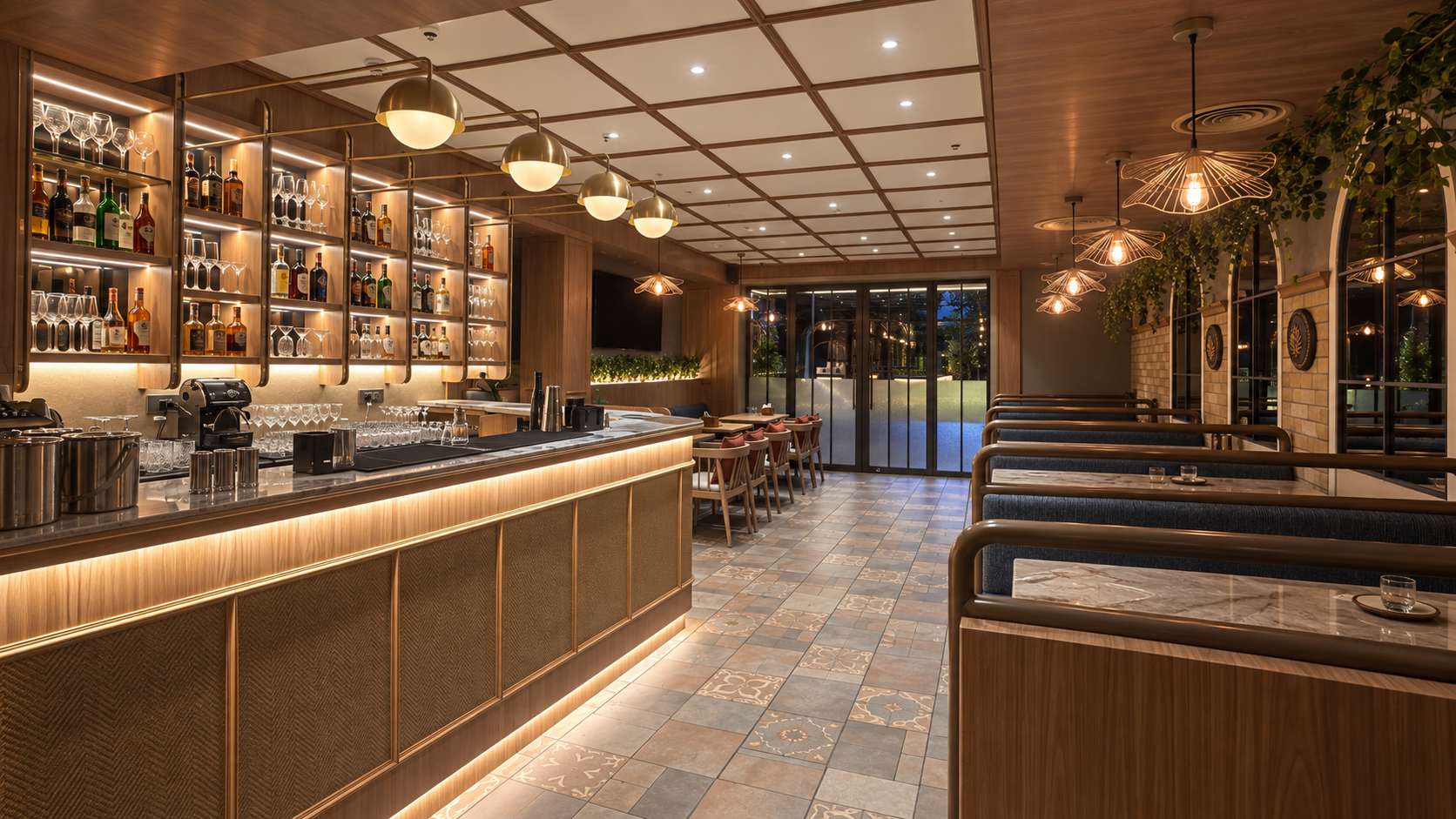 Pallete restaurant and bar, front view